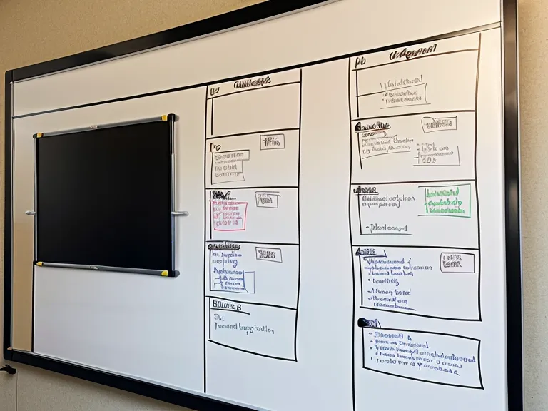Diagrama de estructura de equipo en una pizarra, clave para desarrollar habilidades directivas de liderazgo