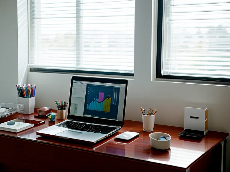Ambiente de trabajo con laptop mostrando datos de retail y notificaciones de equipo